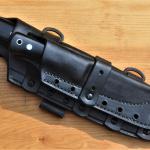 Type-1 Tracker sheath shown with mounting packages & attached Scout "companion" knife sheath.
